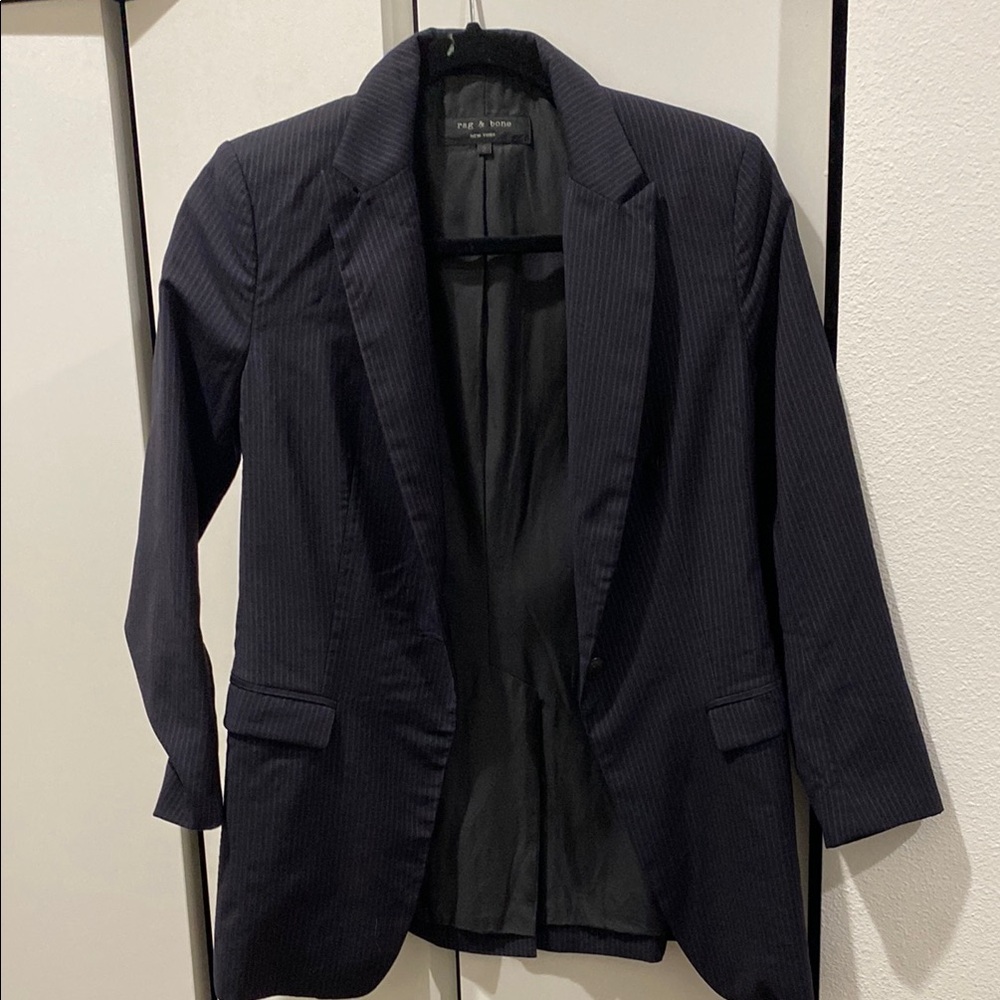 Rag & Bone Black Pinstripe Blazer